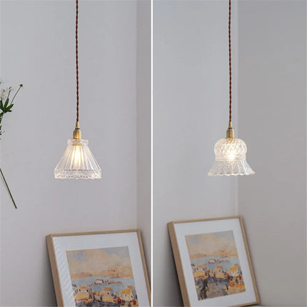 Lustre en laiton et verre au style antique pour décoration — LZ4X9P