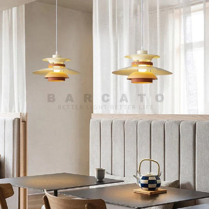 Lustre suspension LED design danois en noyer rétro — LZ4P9XJ