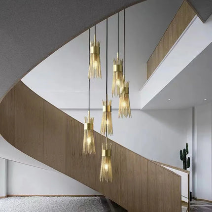 Lustre suspendu LED créatif en cuivre plein pour décoration — LZ4X9P
