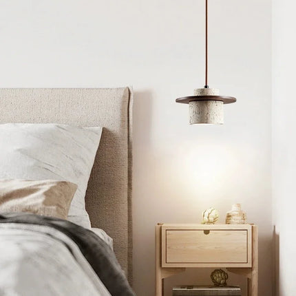 Lustre suspension style wabi-sabi en pierre de grotte nordique — LZ4X9M