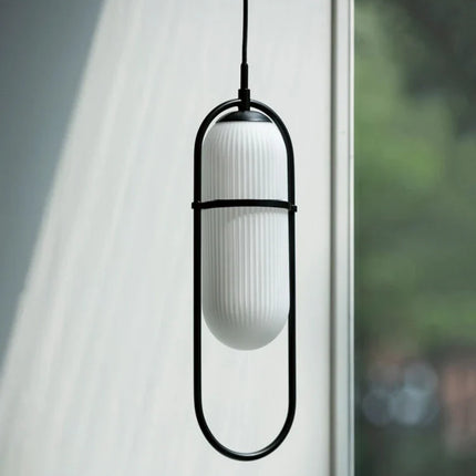 Lustre suspension industriel moderne en verre et métal — LZ4X9T2