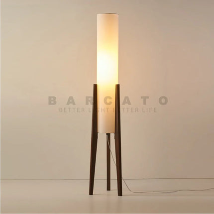 Lampadaire japonais en bois massif style rétro wabi-sabi — LZ4X9T2