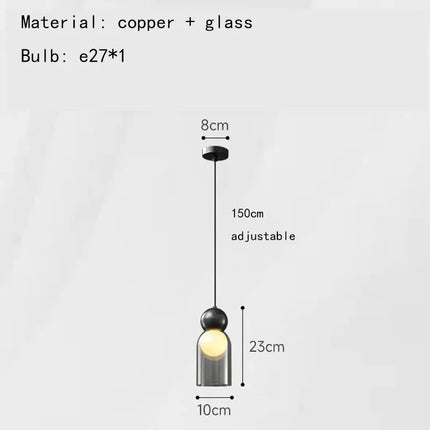 Suspension décorative réglable en verre transparent — LZ4X9T