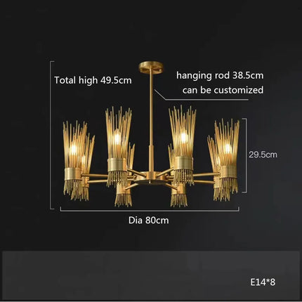 Lustre suspendu LED créatif en cuivre plein pour décoration — LZ4X9P