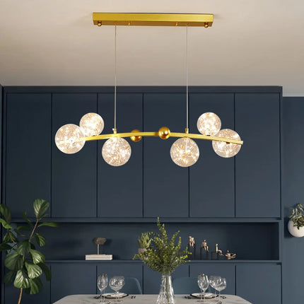 suspension led nordique boule de verre clair pour bar restaurant