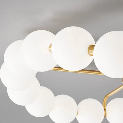 Lustre LED avec anneau en cuivre et globe acrylique — LZ4X9T2