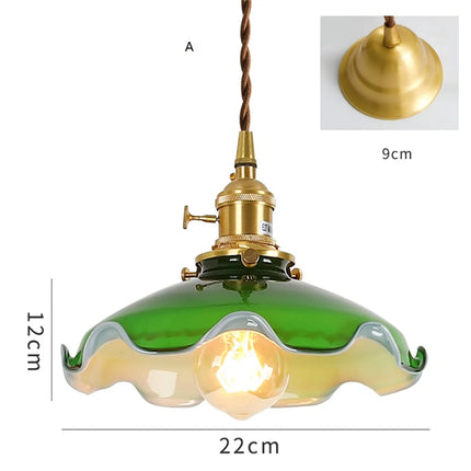 Suspension industrielle vintage en cuivre et verre pour loft — LZ4G7M
