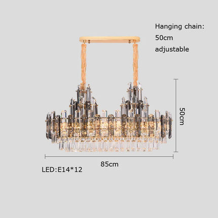 Lustre suspension ovale en cristal LED dimmable tendance 2022 — LZ4P9X
