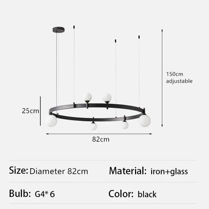 Lustre moderne réglable en verre pour décoration artistique — LZ4X9P2