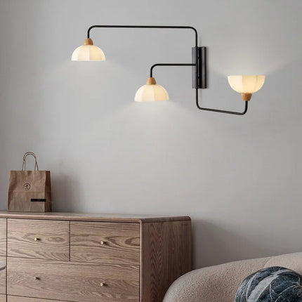 Applique murale industrielle médiévale à trois têtes avec bras articulé — LZ4XJ9