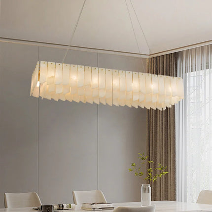 Lustre moderne en marbre naturel espagnol avec LED intégrée — LZ4X9P