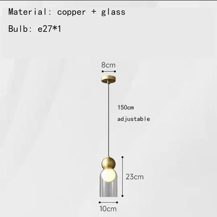 Suspension décorative réglable en verre transparent — LZ4X9T