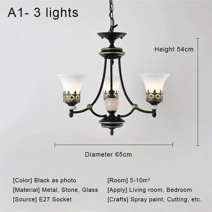 Lustre LED vintage en verre pour intérieur rétro — LZ4X9P2