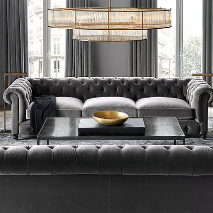 Lustre suspension style loft américain en métal et tubes de verre — LZ4H7Q2