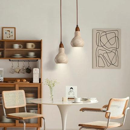 Lustre suspendu vintage en pierre naturelle avec éclairage LED — LZ4P9X
