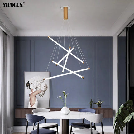 Lustre LED moderne avec télécommande et fonction gradation pour intérieur — LZ4X9P2