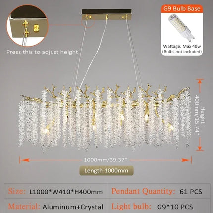 Lustre à pampilles en cristal pour éclairage intérieur LED — LZ4X9P2