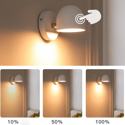 Applique murale LED avec variateur tactile rotatif 350° et prise intégrée — LZ4X9P