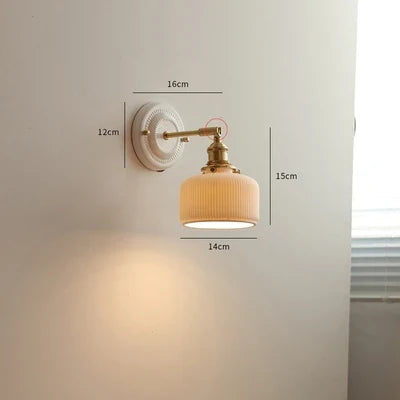 Applique murale LED style nordique japonaise cuivre et blanc — LZ4X9TQ