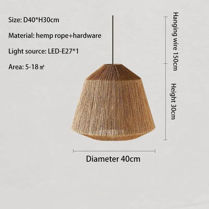 Suspension en rotin style japonais wabi sabi pour intérieur rustique — LZ4X9P