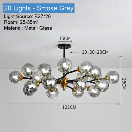 Plafonnier LED suspendu boule en verre design moderne — LZ4X9T2