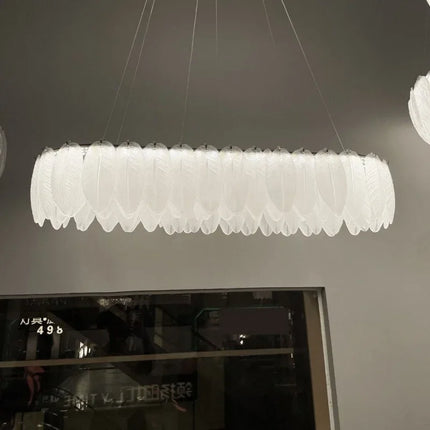 Lustre nordique en verre cristal et plumes décoratif d’intérieur — LZ4X9P2Q