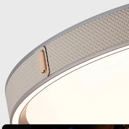 Plafonnier LED moderne en cuir avec télécommande et lumière changeante — LZ4P9X