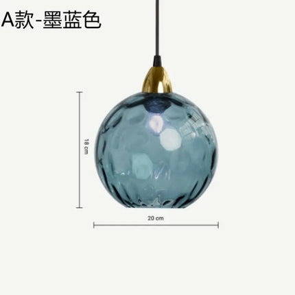 Lustre suspension en verre coloré effet grain d’eau nordique — LZ4X9P