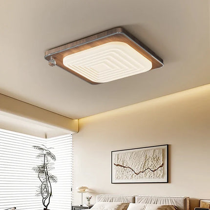 Plafonnier LED rétro en bois style médiéval élégant — LZ4X9P2