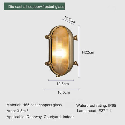 Applique murale extérieure en laiton style industriel étanche — LZ3X9B