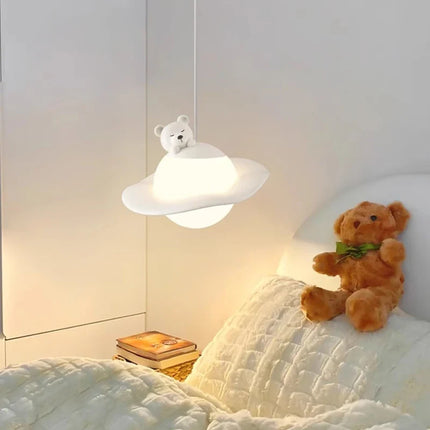 Lustre enfant en forme de lapin, ours et lune pour chambre — LZ4X9T