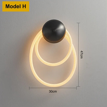 Applique murale LED moderne en tube néon silicone tissé — LZ4X9P2
