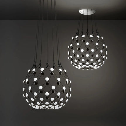 Suspension lustre noir et blanc design échiquier pour salon et salle à manger — LZ4X9P2