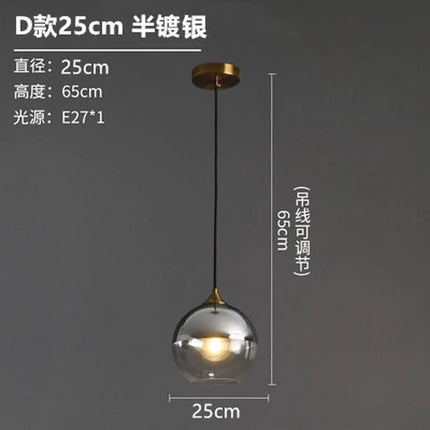 Lustre suspension nordique en verre fumé simple et luxueux — LZ4X9T2