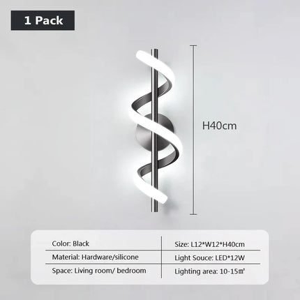 Applique murale LED nordique en noir, blanc et or — LZ4X9T2