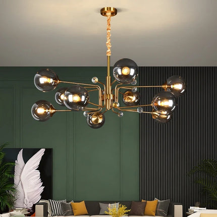 Lustre LED moderne à 10 globes décoratifs — LZ4N7Q2