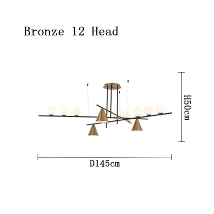 Lustre suspension industriel minimaliste en verre avec LED design — LZ4X9M