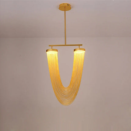 Lustre LED dimmable en aluminium doré style art déco moderne — LZ4X9P