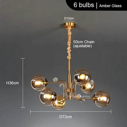 Lustre LED moderne à 10 globes décoratifs — LZ4N7Q2