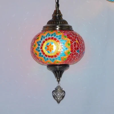 Suspension bohème en verre teinté fait main en Turquie — LZ4X9Q