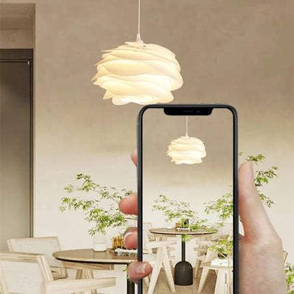 Lustre suspension nordique pétales en PVC avec ampoule incluse — LZ4Q7N2