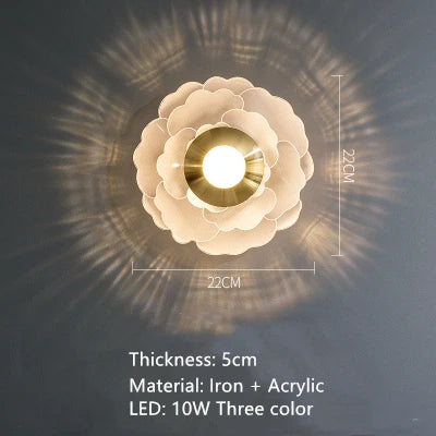 Applique murale LED fleur en acrylique pour décoration intérieure — LZ4XJ9