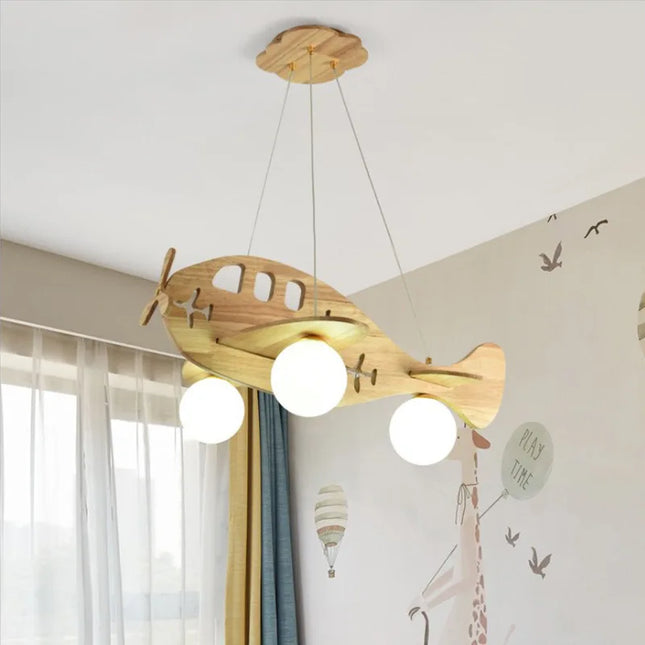 lustre moderne en bois fait à la main pour enfant
