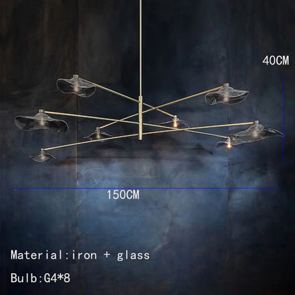 Lustre suspension en verre avec ampoule G4 et hauteur réglable — LZ4X9P
