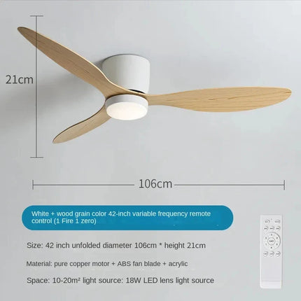 Plafonnier ventilateur style nordique pour intérieur moderne — LZ4X9P