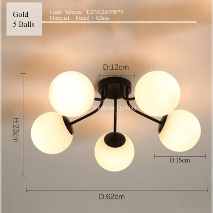 Suspension lustre LED boule de verre pour éclairage direct — LZ4X9P