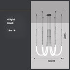 6 lumières noires / Lumière blanche
