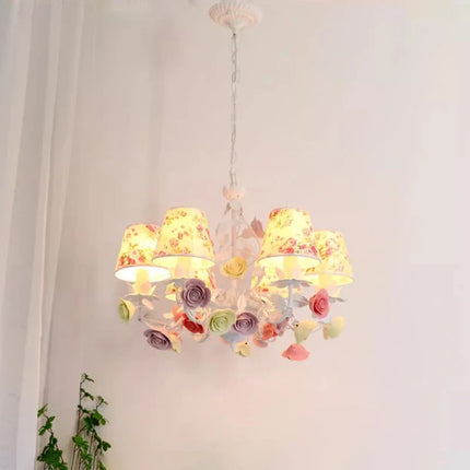 Lustre romantique à fleurs lumineuses pour chambre d’enfant princesse — LZ4X9T2