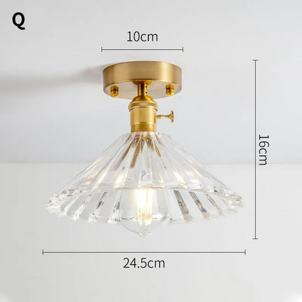Lustre vintage japonais en verre pour balcon et entrée — LZ4M9Q2