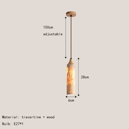 suspension en bois et pierre naturelle pour intérieur décoratif